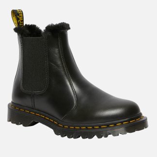 Dr. Martens Women's 2976 Leonore Fur Lined Leather Chelsea Boots - Dark Grey - UK 4
