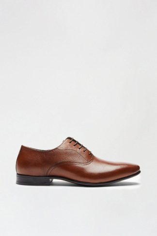 Mens Tan Leather Oxford Shoes