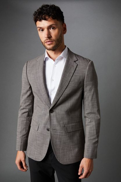 Mens Charcoal Puppytooth Check Suit Jacket