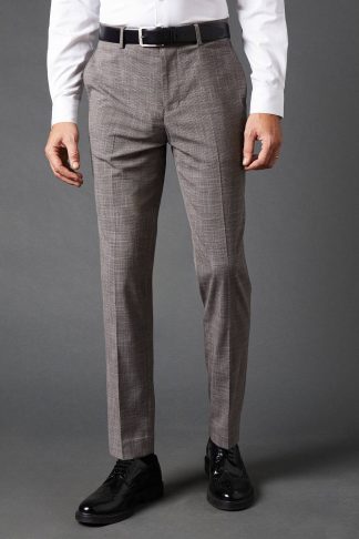 Mens Charcoal Puppytooth Check Trousers