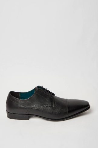 Mens Black Banks Smart Leather Derby Shoes