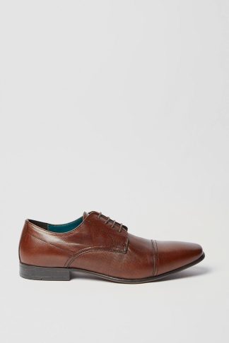 Mens Dark Brown Banks Smart leather Derby Shoes