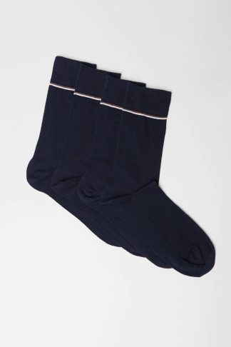 Mens Navy Plain 2 Pack Smart Sock Set