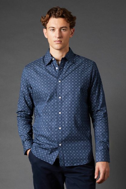 Mens Tile Print Long Sleeve Shirt