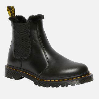 Dr. Martens Women's 2976 Leonore Fur Lined Leather Chelsea Boots - Dark Grey