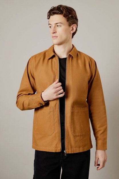 Mens Tan Logan Canvas Jacket