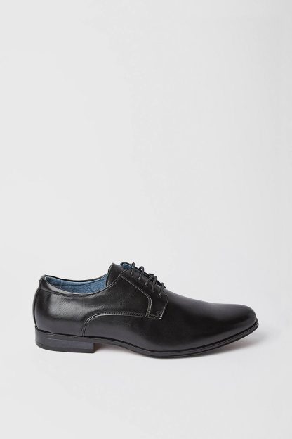 Mens Black Smart Derby Shoes