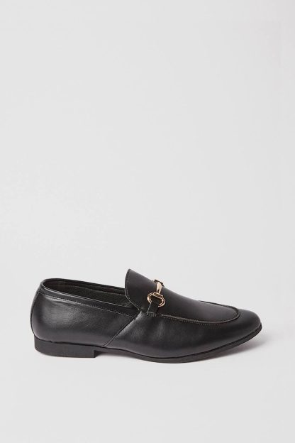 Mens Black Smart Formal Detail Loafer