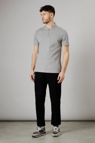 Mens Black Cotton Cargo Trousers